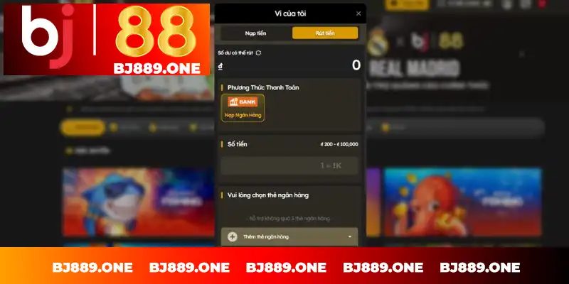 Rút tiền Bj88 nhanh chóng ngay hôm nay